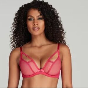 Agent Provocateur Fia Pink Plunge Underwired Bra 36D